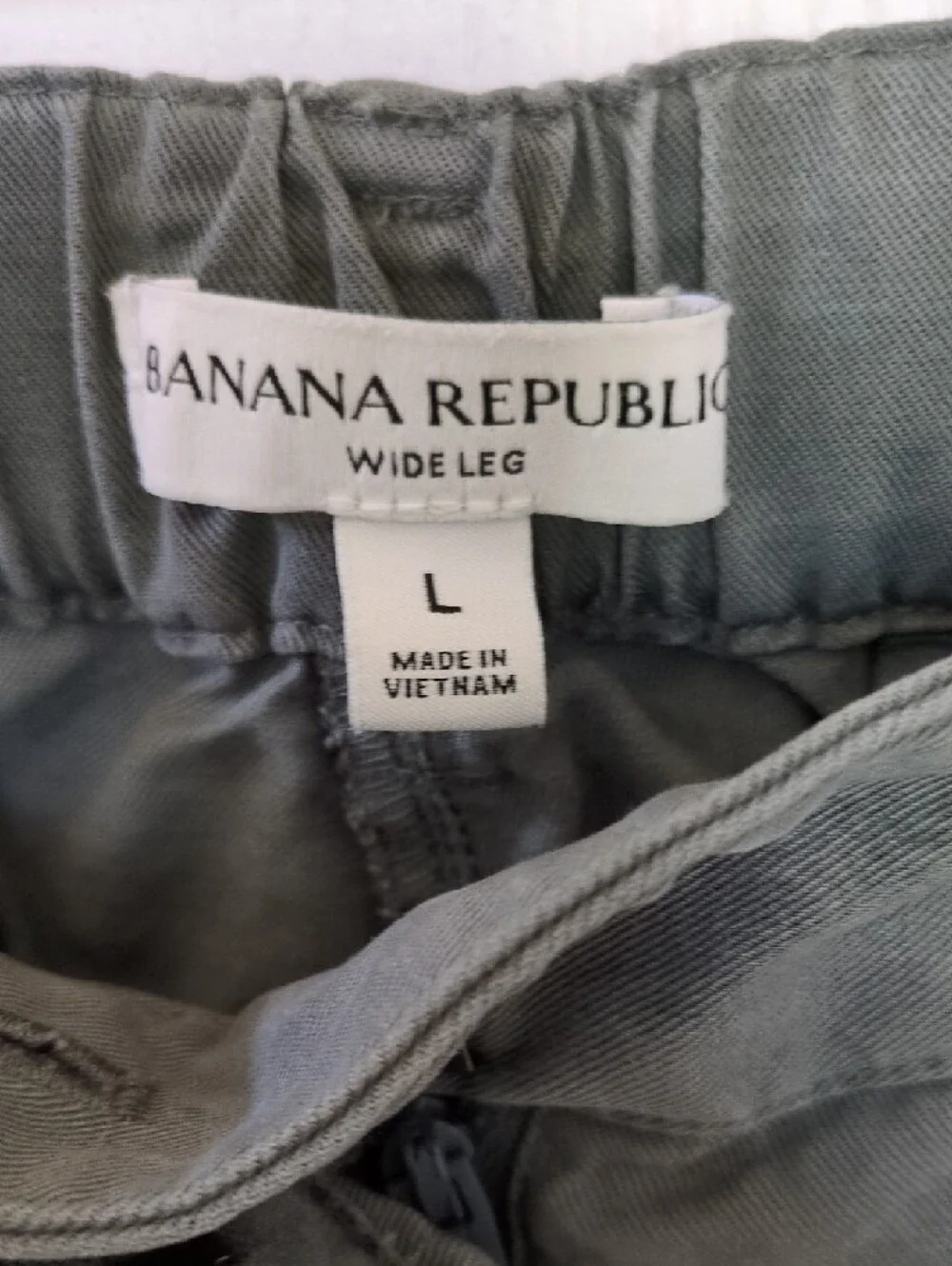 Banana Republic Olive/Gray Wide Leg Cotton & Tencel Pants